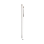 Stylo en plastique recyclé avec clip renforcé et encre bleue couleur blanc deuxième vue