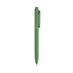 Stylo en plastique recyclé avec clip renforcé et encre bleue couleur vert deuxième vue