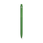 Stylo en plastique recyclé avec clip renforcé et encre bleue couleur vert vue arrière