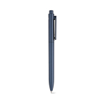 Stylo en plastique recyclé avec clip renforcé et encre bleue couleur bleu marine deuxième vue