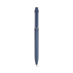 Stylo en plastique recyclé avec clip renforcé et encre bleue couleur bleu marine vue frontale