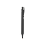 Stylo en aluminium recyclé avec finition caoutchoutée et encre bleue couleur noir deuxième vue