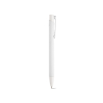 Stylo en aluminium recyclé avec finition caoutchoutée et encre bleue couleur blanc deuxième vue