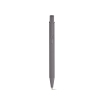 Stylo en aluminium recyclé avec finition caoutchoutée et encre bleue couleur gris vue frontale