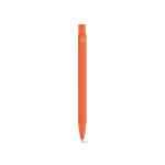 Stylo en aluminium recyclé avec finition caoutchoutée et encre bleue couleur orange vue arrière