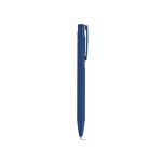 Stylo en aluminium recyclé avec finition caoutchoutée et encre bleue couleur bleu marine deuxième vue
