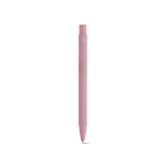 Stylo en aluminium recyclé avec finition caoutchoutée et encre bleue couleur rose clair  vue arrière