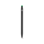 Stylo en aluminium recyclé avec embout tactile et encre bleue couleur vert vue arrière