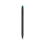 Stylo en aluminium recyclé avec embout tactile et encre bleue couleur vert vue frontale