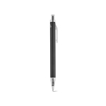 Stylo en aluminium recyclé à bouton-poussoir, encre bleue couleur noir deuxième vue