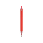 Stylo en aluminium recyclé à bouton-poussoir, encre bleue couleur rouge vue arrière