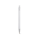 Stylo en aluminium recyclé à bouton-poussoir, encre bleue couleur blanc vue arrière