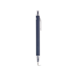 Stylo en aluminium recyclé à bouton-poussoir, encre bleue couleur bleu marine deuxième vue
