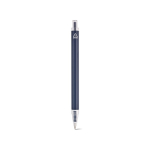 Stylo en aluminium recyclé à bouton-poussoir, encre bleue couleur bleu marine vue arrière