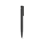 Stylo à bouton-poussoir en aluminium recyclé, finition brillante et encre bleue couleur noir deuxième vue