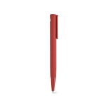 Stylo à bouton-poussoir en aluminium recyclé, finition brillante et encre bleue couleur rouge deuxième vue