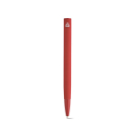 Stylo à bouton-poussoir en aluminium recyclé, finition brillante et encre bleue couleur rouge vue arrière