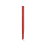 Stylo à bouton-poussoir en aluminium recyclé, finition brillante et encre bleue couleur rouge vue frontale