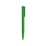 Stylo à bouton-poussoir en aluminium recyclé, finition brillante et encre bleue couleur vert deuxième vue