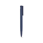 Stylo à bouton-poussoir en aluminium recyclé, finition brillante et encre bleue couleur bleu marine deuxième vue