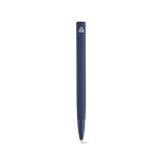 Stylo à bouton-poussoir en aluminium recyclé, finition brillante et encre bleue couleur bleu marine vue arrière