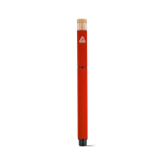 Stylo roller en aluminium recyclé et bambou avec encre bleue couleur rouge vue arrière