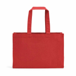 Sac de courses en coton écologique naturel à fond plat 280 g/m2 couleur rouge vue arrière