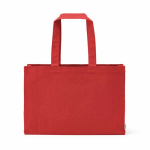 Sac de courses en coton écologique naturel à fond plat 280 g/m2 couleur rouge vue frontale