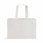 Sac de courses en coton écologique naturel à fond plat 280 g/m2 couleur blanc vue arrière