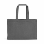 Sac de courses en coton écologique naturel à fond plat 280 g/m2 couleur gris vue arrière