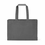 Sac de courses en coton écologique naturel à fond plat 280 g/m2 couleur gris vue frontale
