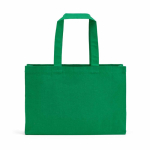 Sac de courses en coton écologique naturel à fond plat 280 g/m2 couleur vert vue arrière