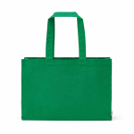 Sac de courses en coton écologique naturel à fond plat 280 g/m2 couleur vert vue frontale