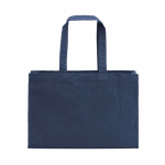 Sac de courses en coton écologique naturel à fond plat 280 g/m2 couleur bleu marine vue arrière