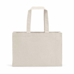 Sac de courses en coton écologique naturel à fond plat 280 g/m2 couleur naturel vue arrière