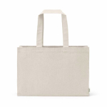 Sac de courses en coton écologique naturel à fond plat 280 g/m2 couleur naturel vue frontale