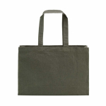 Sac de courses en coton écologique naturel à fond plat 280 g/m2 couleur vert militaire vue arrière