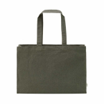 Sac de courses en coton écologique naturel à fond plat 280 g/m2 couleur vert militaire vue frontale