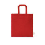 Sac en coton recyclé naturel avec anses de 30 cm et 140 g/m² couleur rouge vue frontale