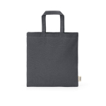 Sac en coton recyclé naturel avec anses de 30 cm et 140 g/m² couleur gris vue frontale