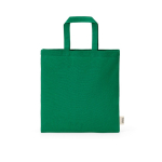 Sac en coton recyclé naturel avec anses de 30 cm et 140 g/m² couleur vert vue frontale