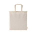 Sac en coton recyclé naturel avec anses de 30 cm et 140 g/m² couleur naturel vue frontale