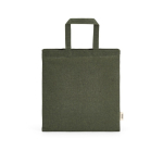 Sac en coton recyclé naturel avec anses de 30 cm et 140 g/m² couleur vert militaire vue frontale