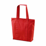 Sac de courses en coton recyclé avec fermeture éclair 360 g/m² couleur rouge deuxième vue