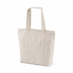 Sac de courses en coton recyclé avec fermeture éclair 360 g/m² couleur naturel deuxième vue