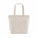 Sac de courses en coton recyclé avec fermeture éclair 360 g/m² couleur naturel vue arrière