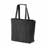 Sac shopping en coton recyclé avec fermeture à pression 360 g/m2 couleur noir deuxième vue