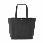 Sac shopping en coton recyclé avec fermeture à pression 360 g/m2 couleur noir vue arrière
