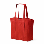 Sac shopping en coton recyclé avec fermeture à pression 360 g/m2 couleur rouge deuxième vue