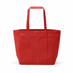 Sac shopping en coton recyclé avec fermeture à pression 360 g/m2 couleur rouge vue arrière